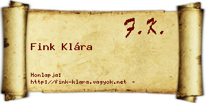 Fink Klára névjegykártya